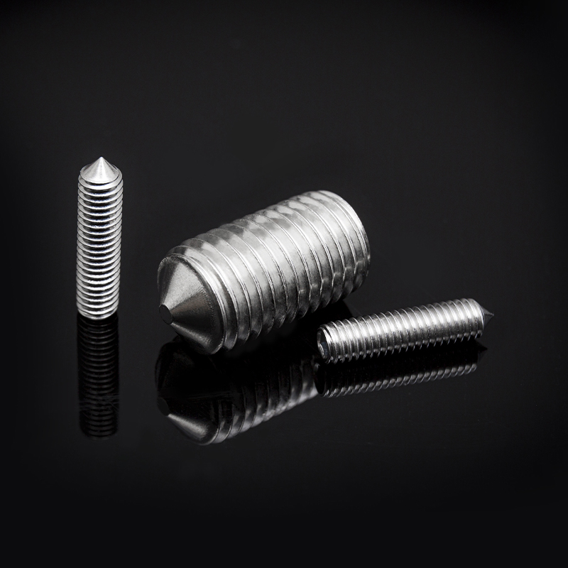 Șuruburi de fixare cu cap hexagonal din oțel inoxidabil DIN914 cu vârf conic Șuruburi de fixare cu cap hexagonal din oțel inoxidabil DIN914 cu vârf conic